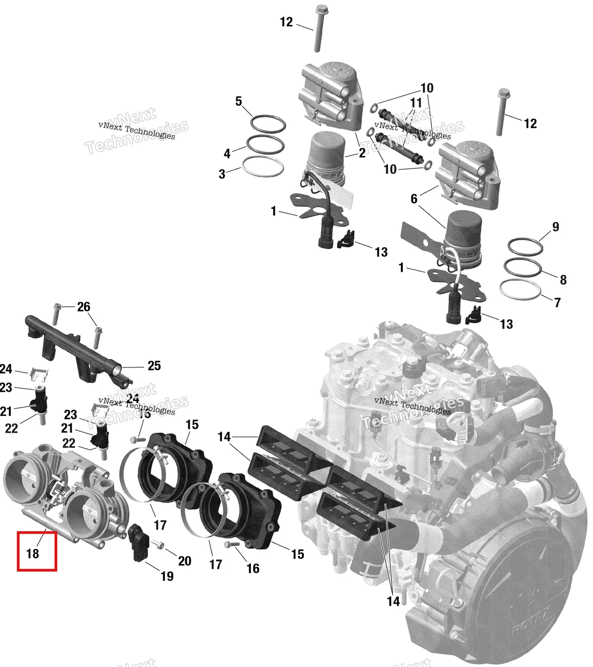 Деталь 420685753 на схеме узла 2022 Ski-Doo MXZ 600RS Rotax - Efi