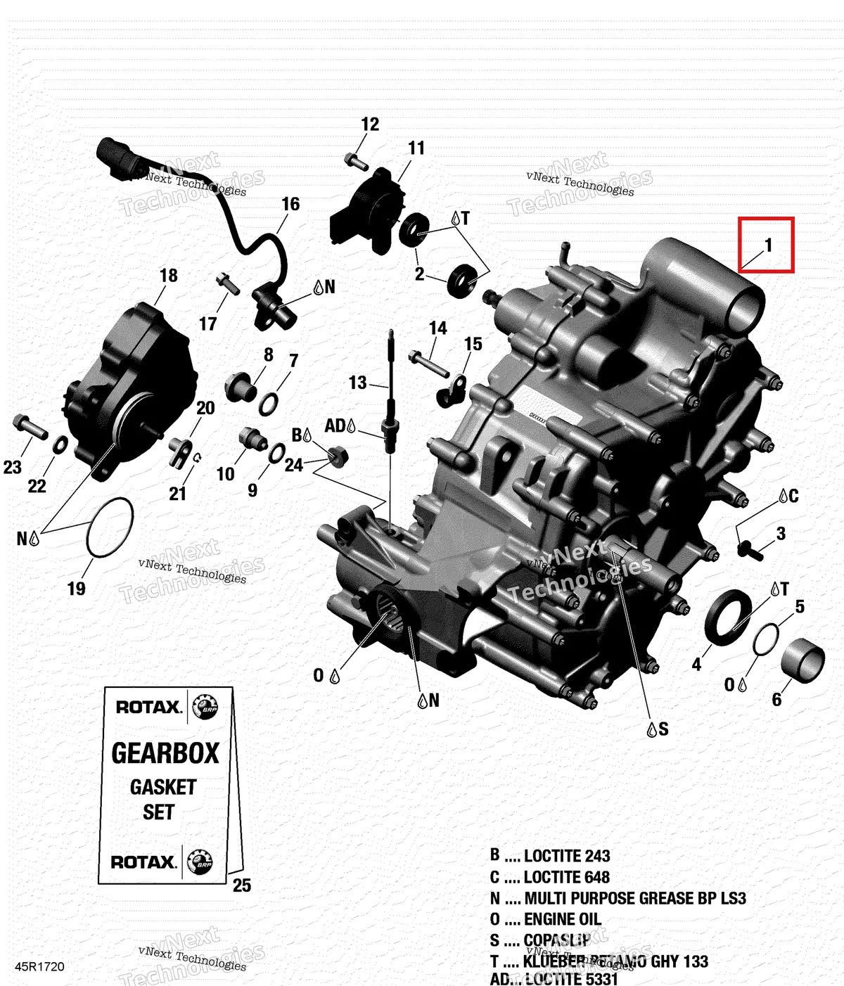 Деталь 420685806 на схеме узла 2017 Can-Am RENEGADE Gear Box Assy - Renegade Xmr 1000R Efi
