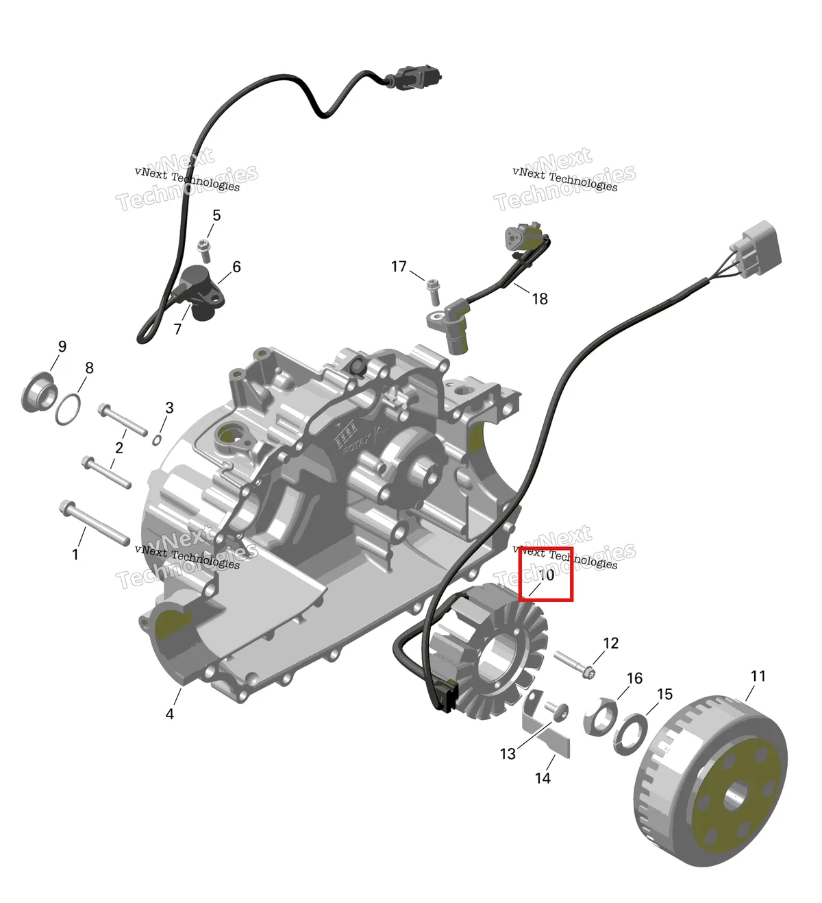 Деталь 420685921 на схеме узла 2024 Can-Am Outlander MAX 450 EFI 6X6 - 4ZRA - DPS Package - Tundra Green Rotax - Magneto And Electric Starter