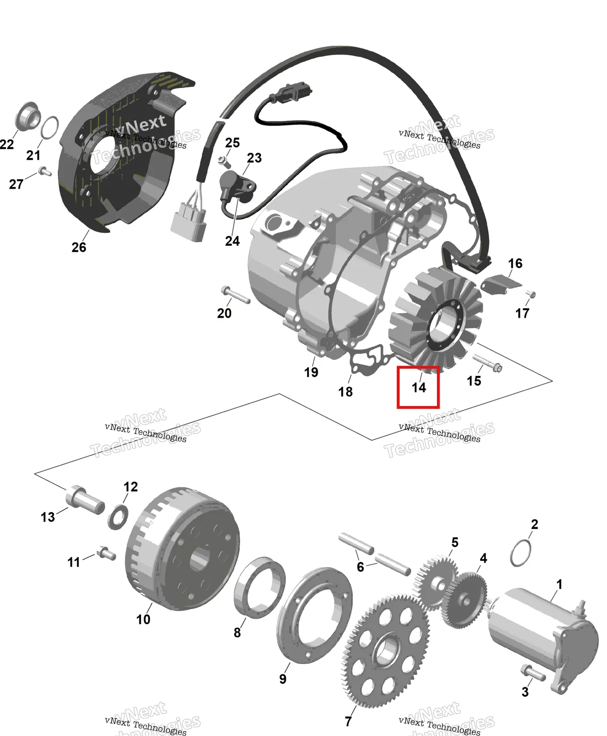 Деталь 420685922 на схеме узла 2026 Can-Am RENEGADE - 4X4 - XMR - 650 EFI - 5TTA - Catalyst Gray Rotax - Magneto And Electric Starter