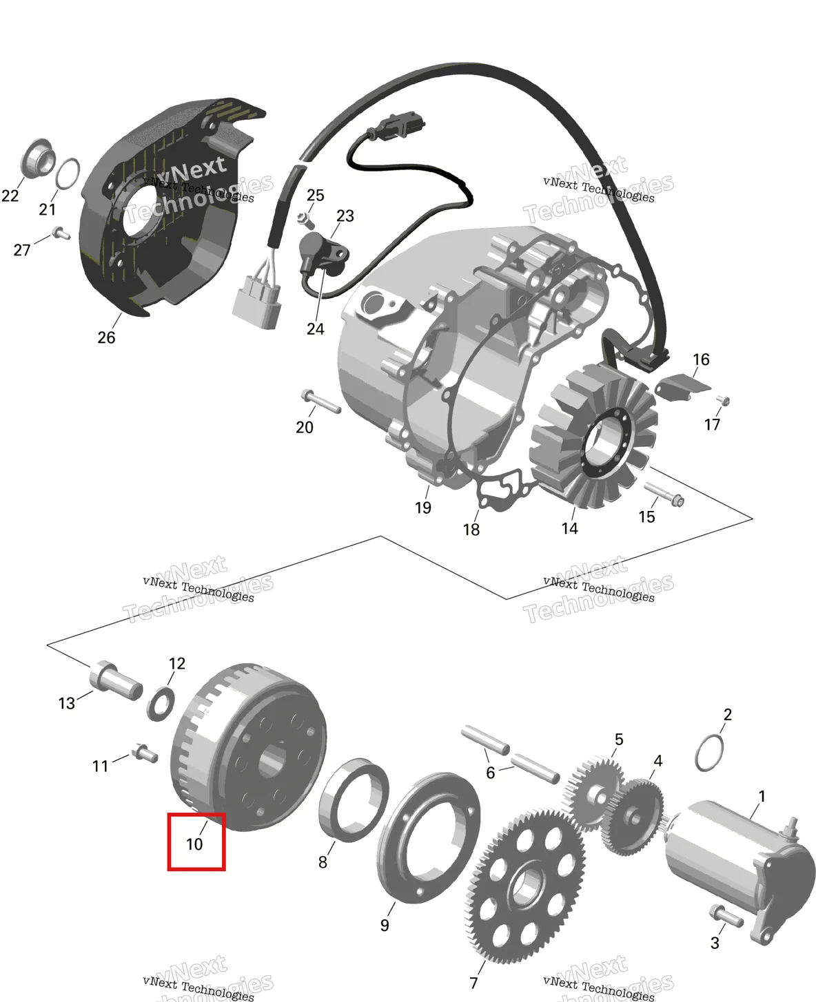 Деталь 420686277 на схеме узла Rotax - Magneto And Electric Starter