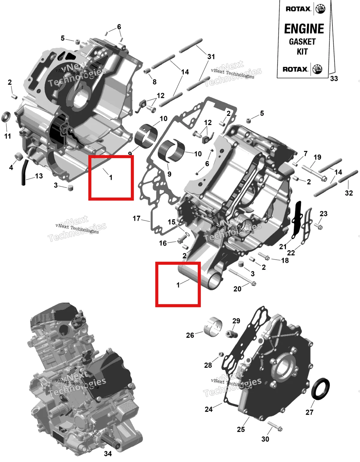 Деталь 420686416 на схеме узла 2026 Can-Am RENEGADE - 4X4 - XMR - 1000R EFI - 5UTA - Hyper Silver Rotax - Crankcase