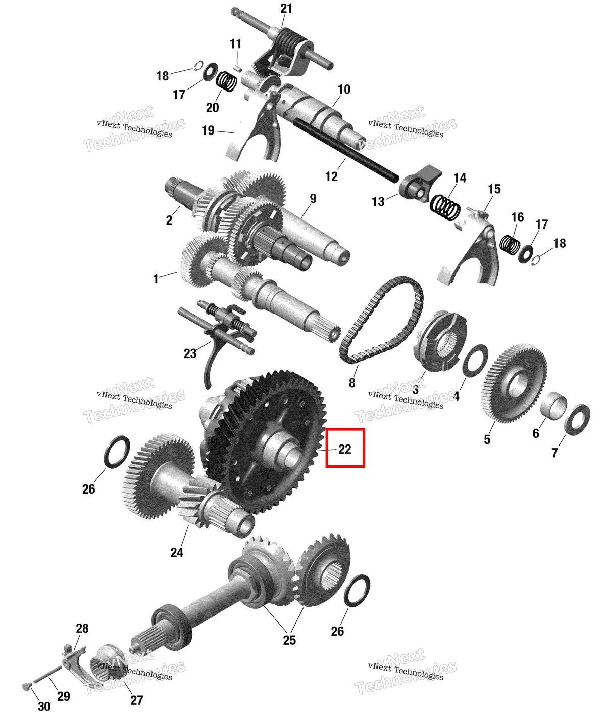 Деталь 420686442 на схеме узла 2020 Can-Am Defender HD8 Gear Box 2 - 794