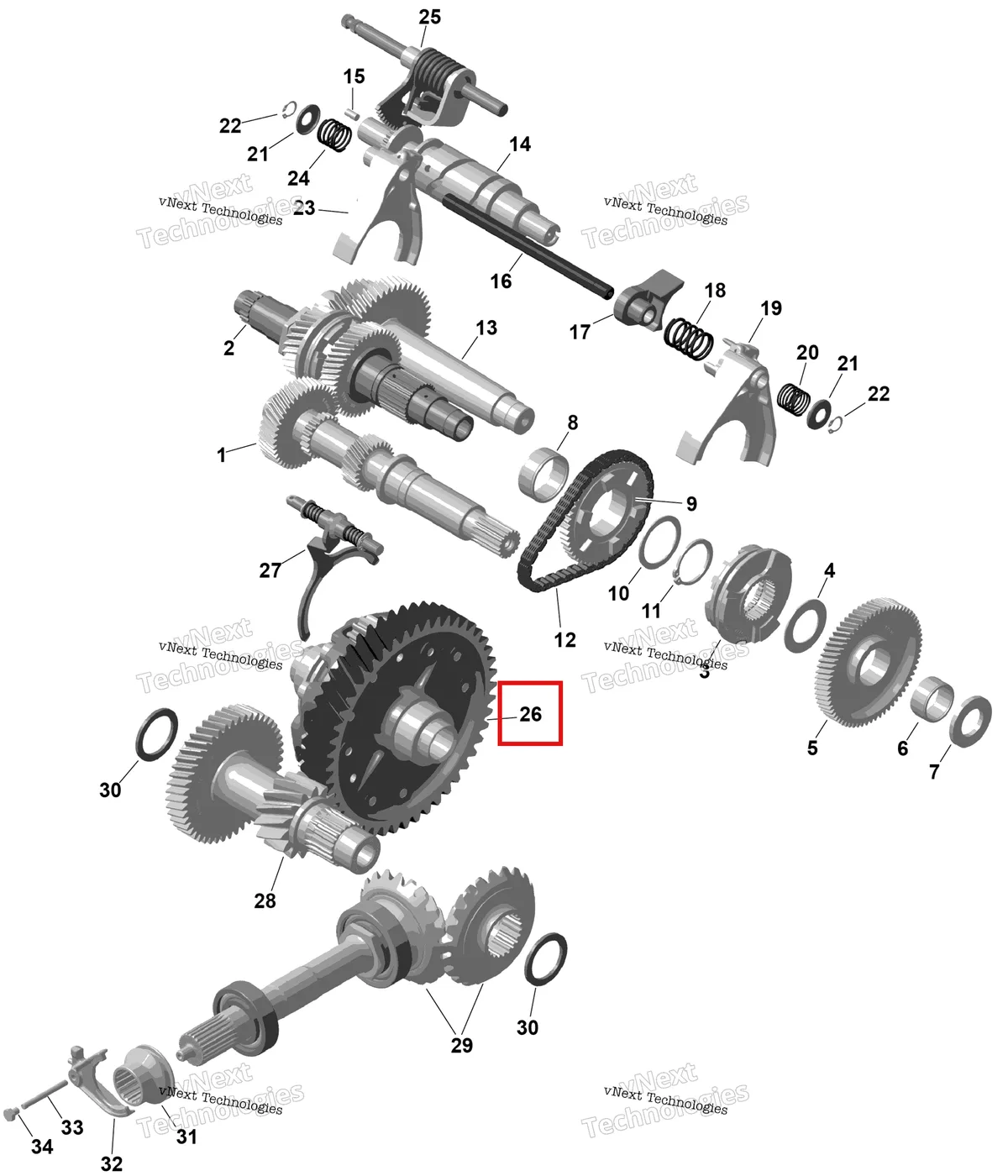 Деталь 420686448 (Дифференциал в сборе Can-Am Commander MAX 1000R EFI XT (2024) (420686448)) на схеме узла 2026 Can-Am Commander - 1000R EFI - DPS - 6PTB - Compass Green - 60