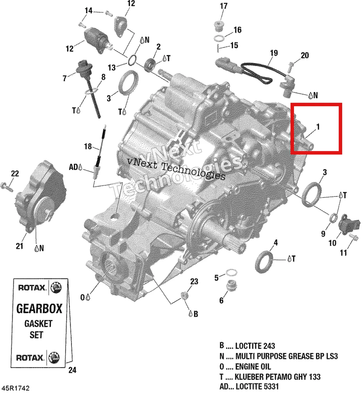 Деталь 420686458 на схеме узла 2017 Can-Am TRAXTER T Gear Box Assembly - All Models
