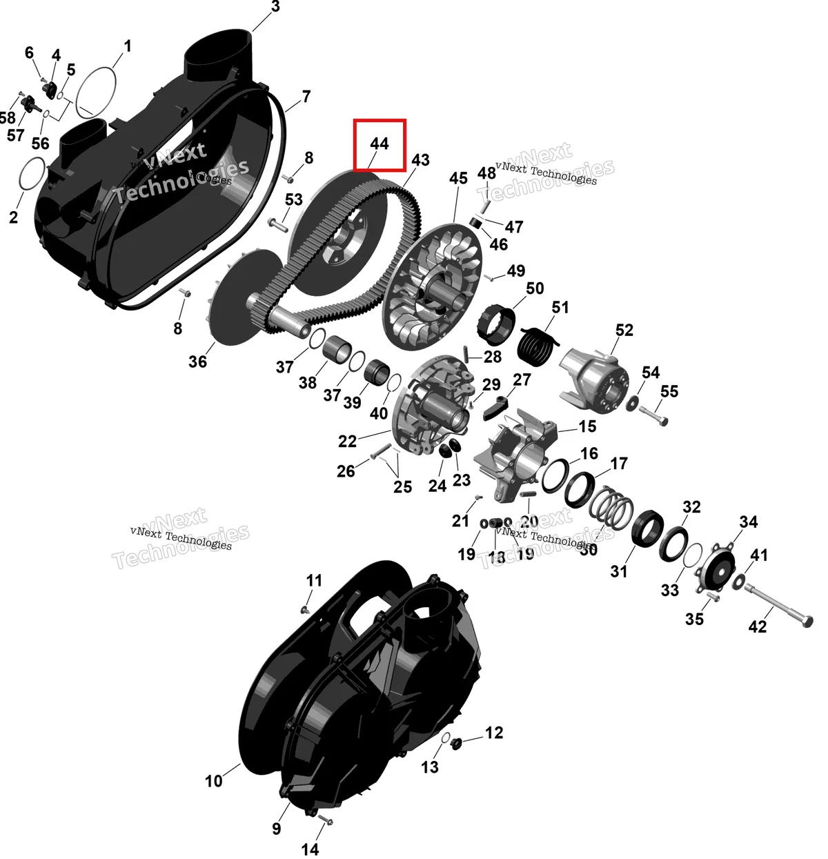 Деталь 420686533 на схеме узла 2026 Can-Am Maverick Max - TURBO - DS - 7WTB - Dusty Navy Satin - 64