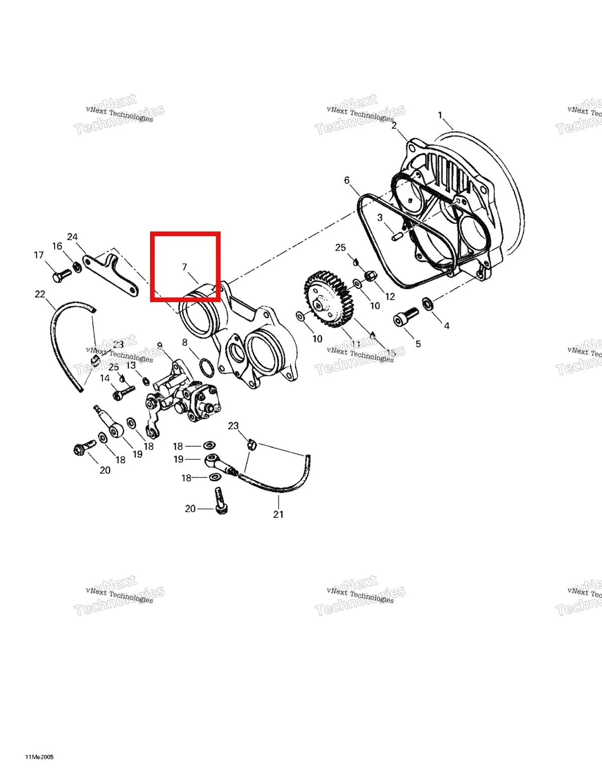 Деталь 420810490 (Деталь Pump Mounting Flange) на схеме узла 2000 Ski-Doo Formula 500 LC Oil Injection System