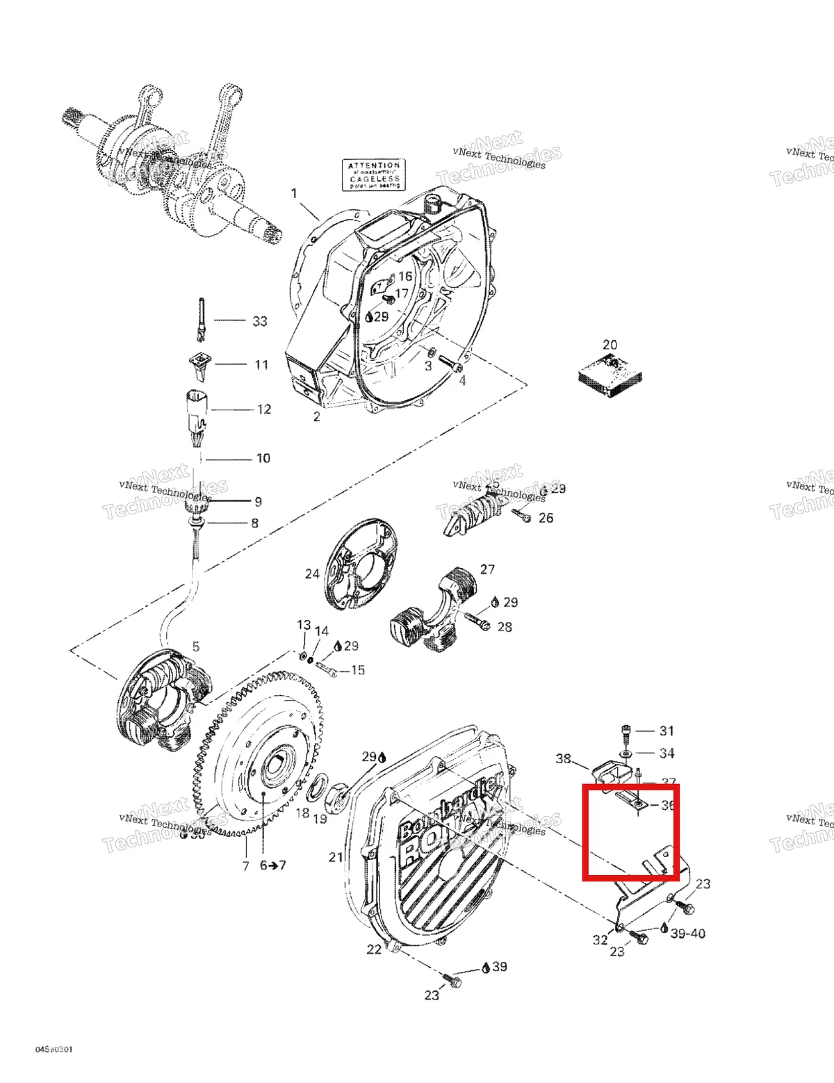 Деталь 420810852 на схеме узла 2003 Sea-Doo GTI LE Magneto