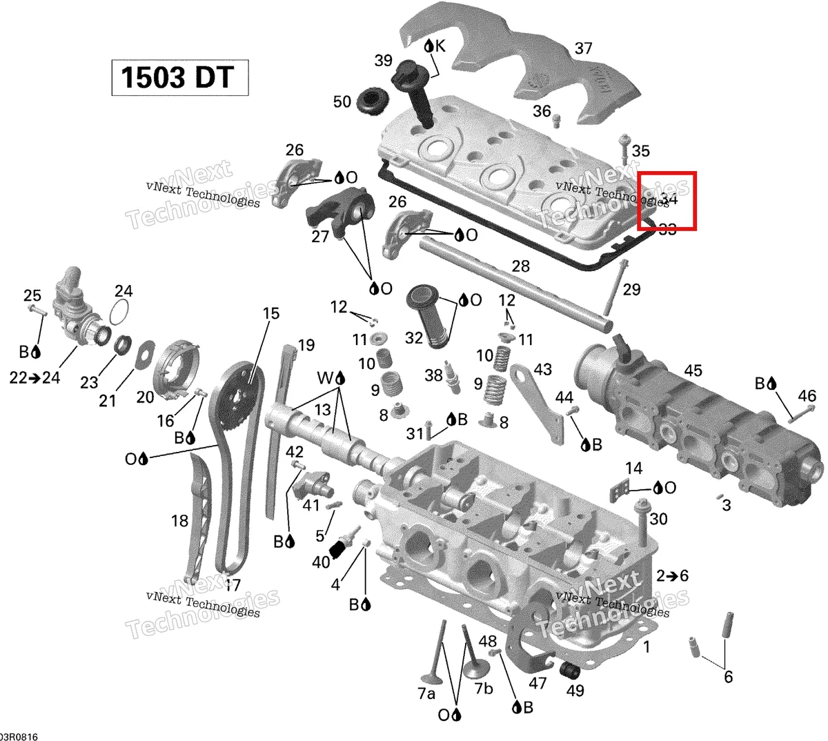 Деталь 420811587 на схеме узла 2008 Sea-Doo GTI 130 Cylinder Head