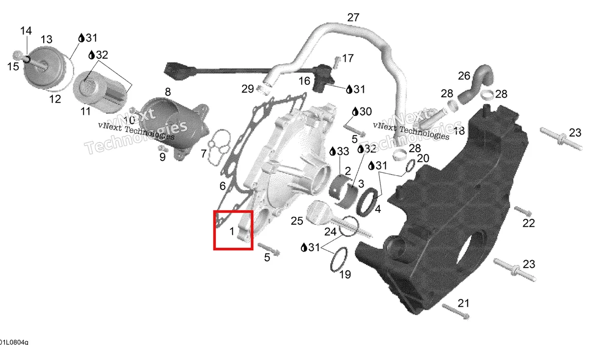 Деталь 420811675 (Деталь Pto Cover Assy.) на схеме узла 2008 Ski-Doo Expedition V-1300 Oil System