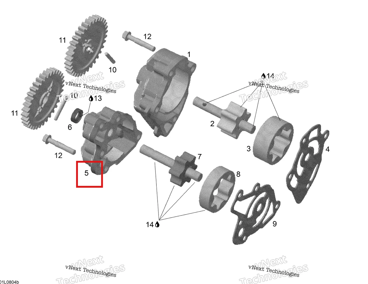 Деталь 420811680 (Крышка насоса) на схеме узла 2008 Ski-Doo Expedition V-1300 Oil Pump