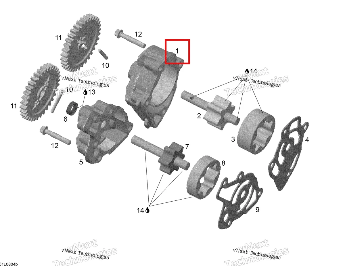 Деталь 420811690 (Крышка насоса) на схеме узла 2008 Ski-Doo Expedition V-1300 Oil Pump