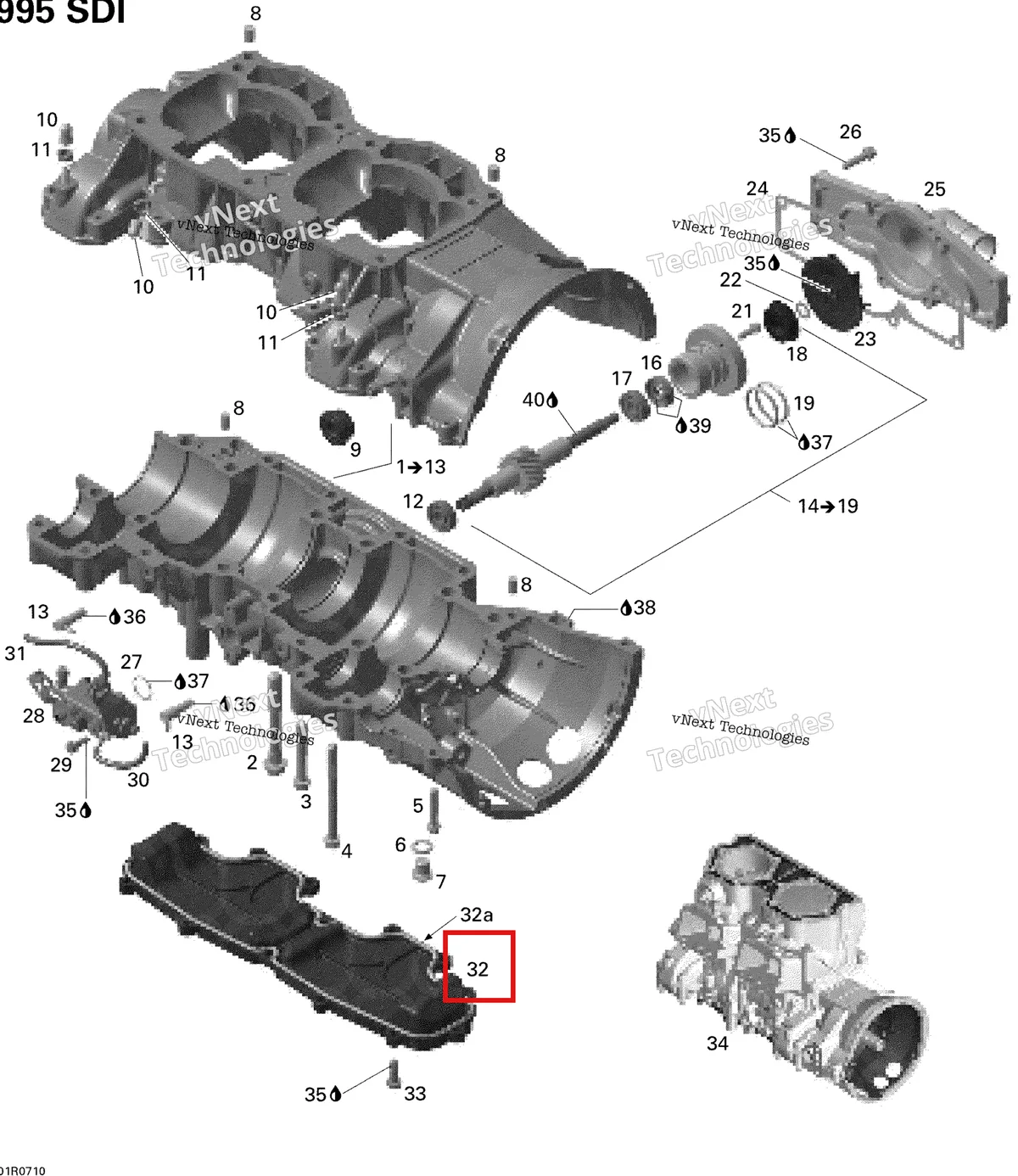 Деталь 420812342 на схеме узла 2007 Ski-Doo MACH Z Adrenaline Crankcase
