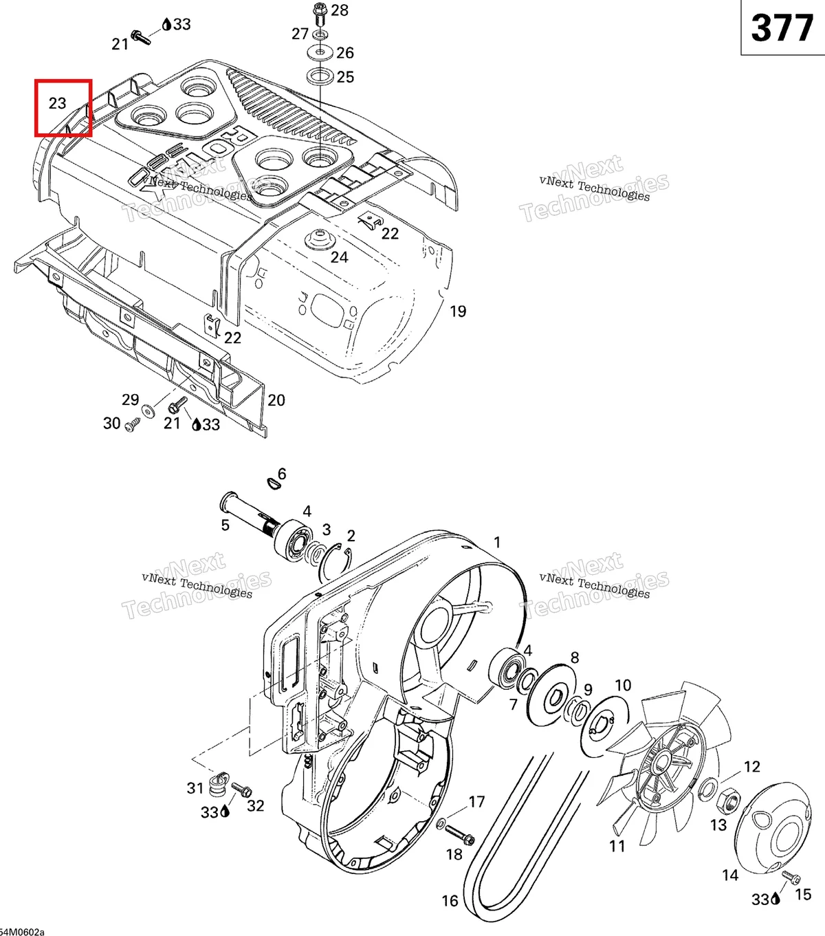 Деталь 420812612 на схеме узла 2006 Ski-Doo GSX 380F Fan Gsx 377