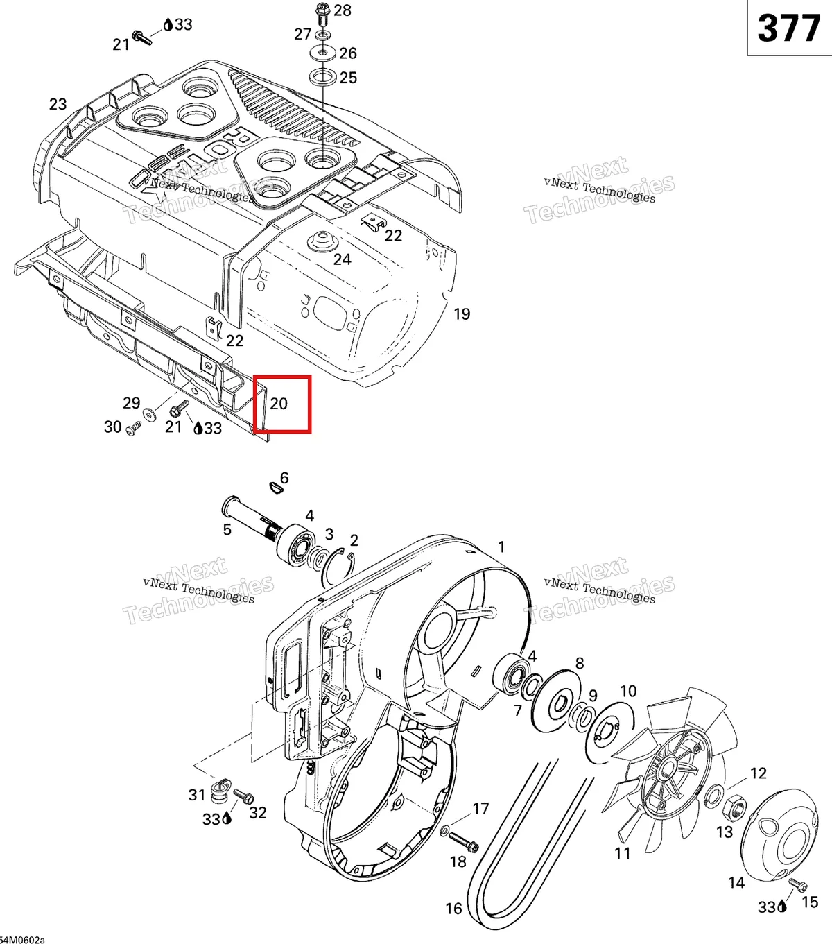 Деталь 420812615 на схеме узла 2006 Ski-Doo GSX 380F Fan Gsx 377