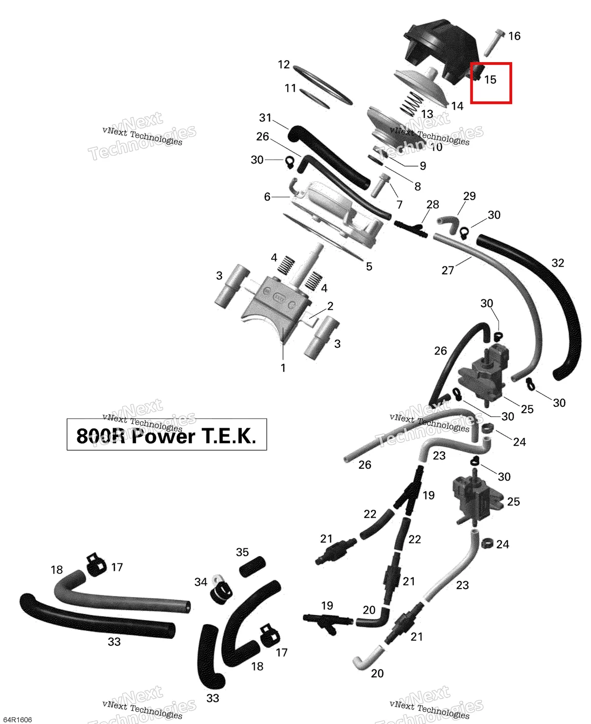 Деталь 420812710 (Рейв Крышка) на схеме узла 2016 Ski-Doo SUMMIT 800R P-TEK 3D Rave - 800R Ptek