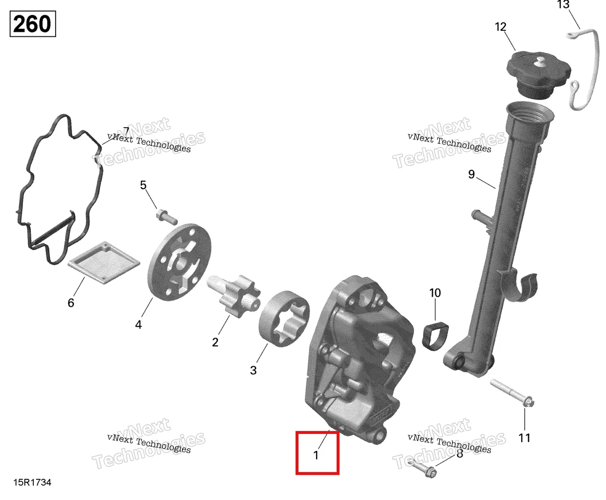 Деталь 420812723 на схеме узла 2017 Sea-Doo RXT Oil Separator - 260