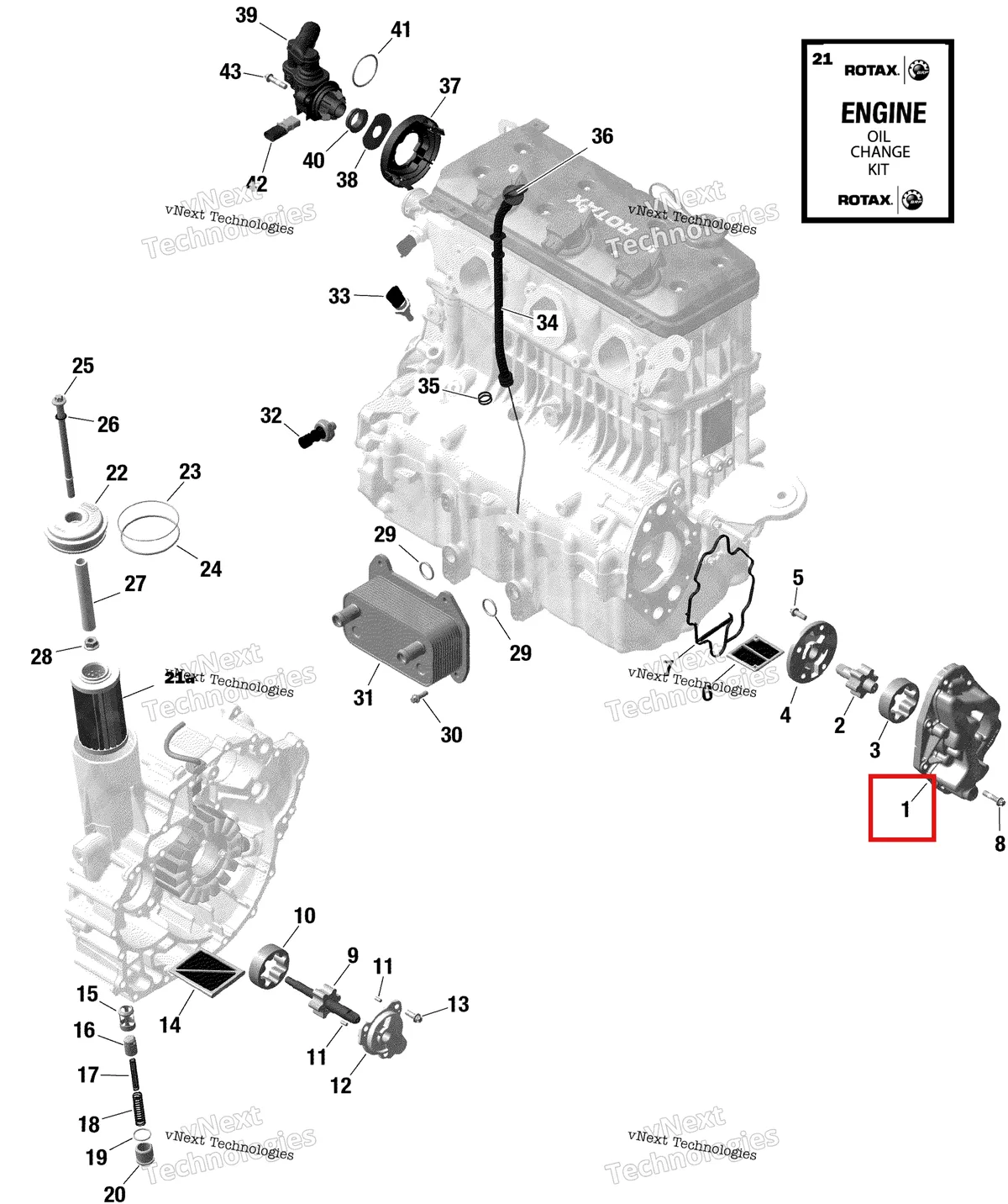 Деталь 420812725 на схеме узла 2020 Sea-Doo GTI 130 Engine - Lubrication