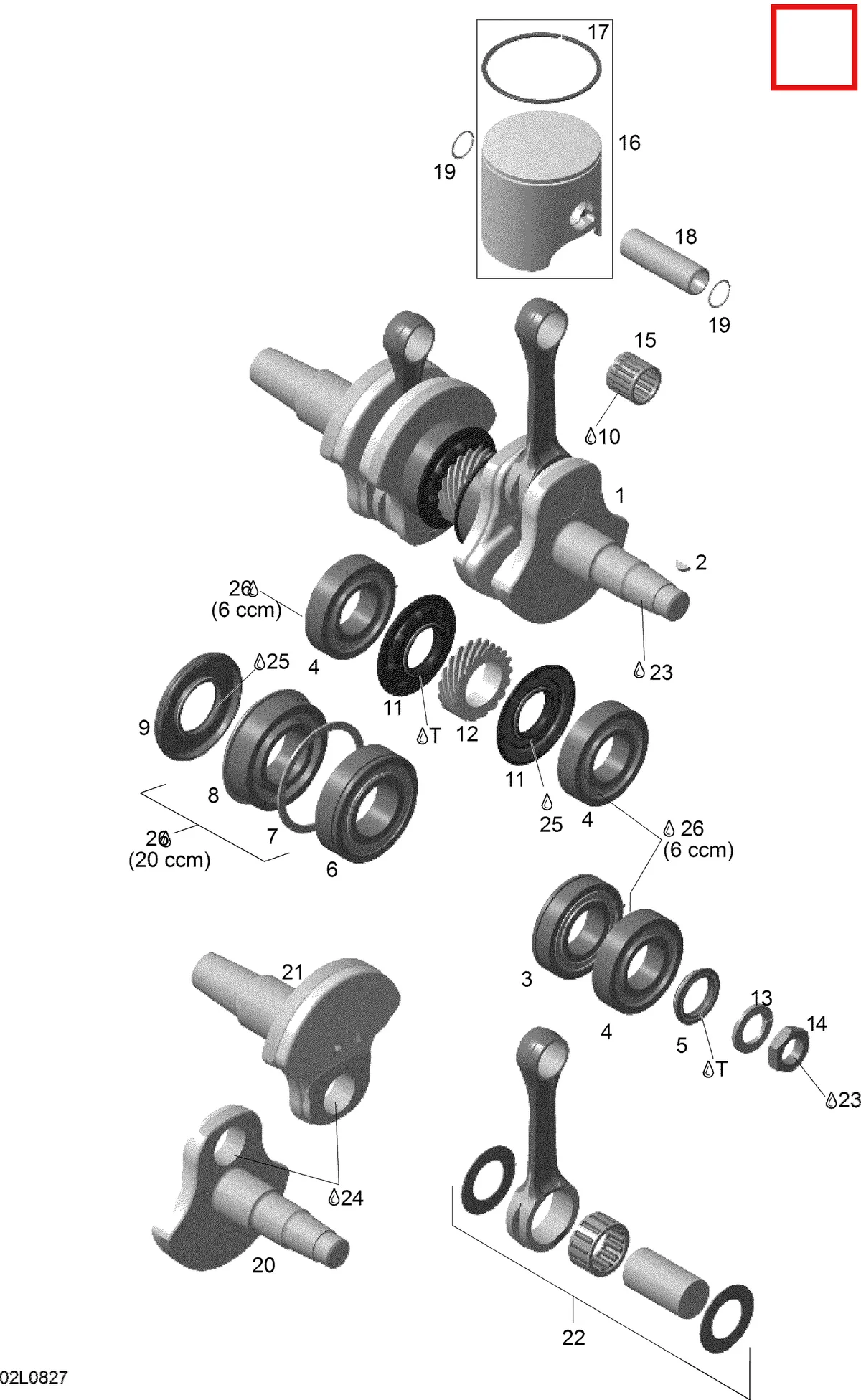 Деталь 420815410 (Кольцо поршнев.) на схеме узла 01- Crankshaft And Pistons