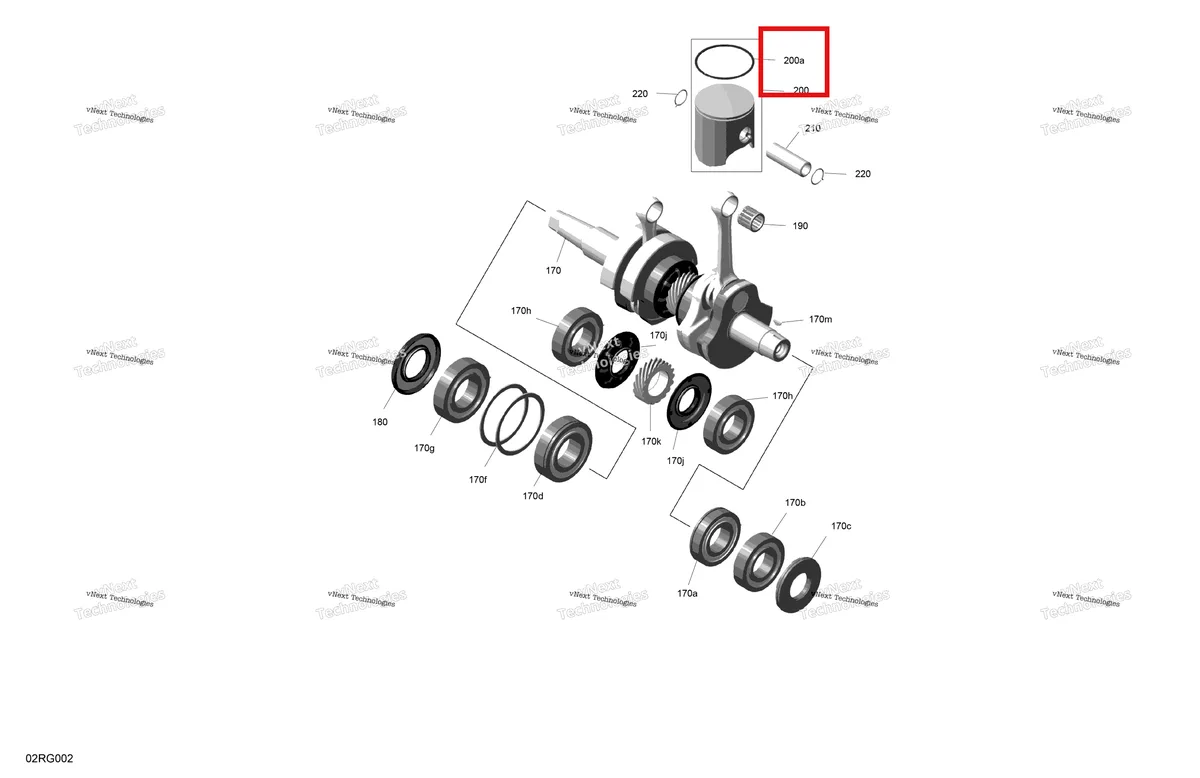 Деталь 420815470 на схеме узла 2027 Ski-Doo SUMMIT - NEO - 600 EFI - TWVA - Deep Black - 14X146X1.6CF Track Rotax - Crankshaft And Pistons