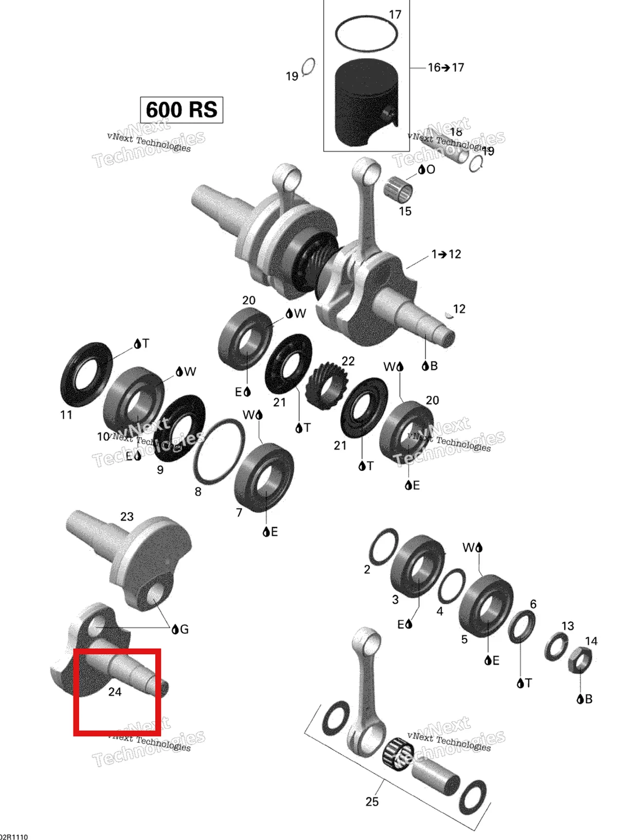 Деталь 420818739 (Деталь Crankshaft, Mag Side) на схеме узла 2011 Ski-Doo MX Z X 600RS Crankshaft And Pistons