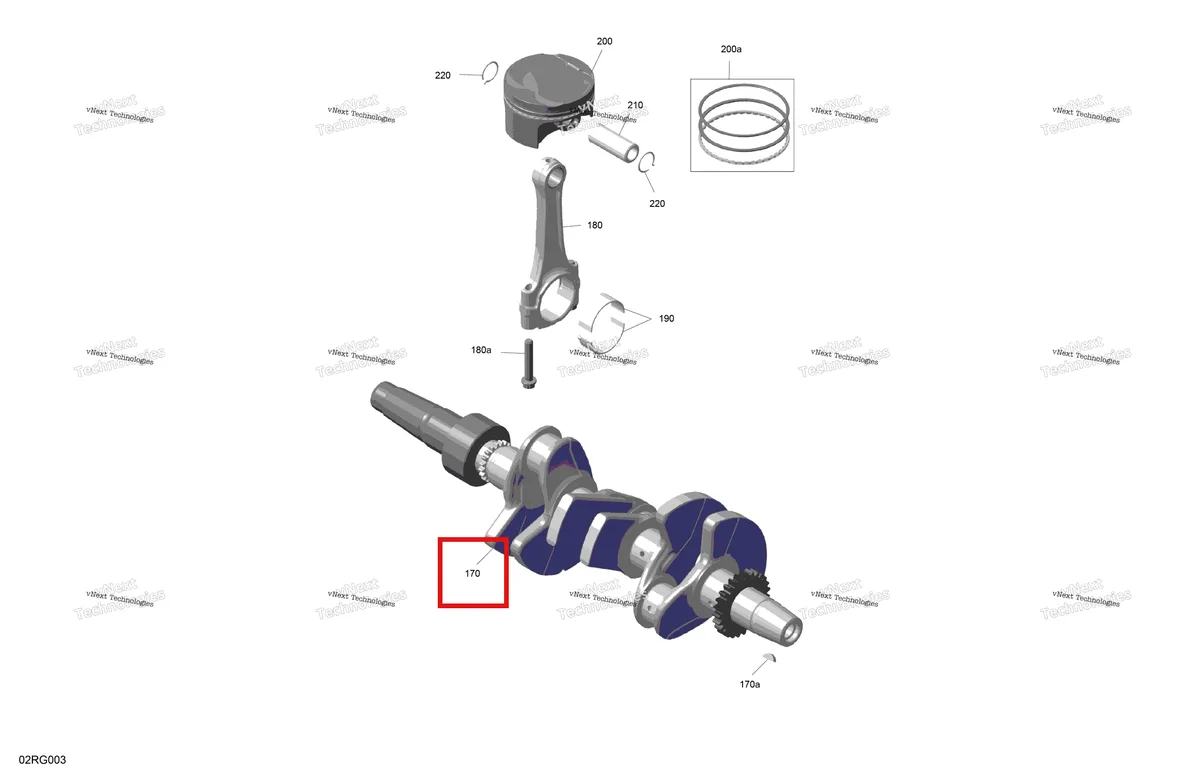 Деталь 420819788 на схеме узла 2027 Ski-Doo SKANDIC - LE - 900 ACE - AHVA - Deep Black - 20X154X1.5CSS Track Rotax - Crankshaft And Pistons