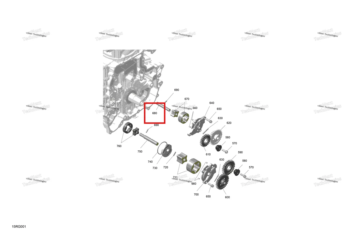 Деталь 420820122 на схеме узла 2027 Ski-Doo RENEGADE - X-RS - 900 ACE TURBO R - DAVL - Circuit Yellow - 15X137X1.25RS Track Rotax - Oil Pump