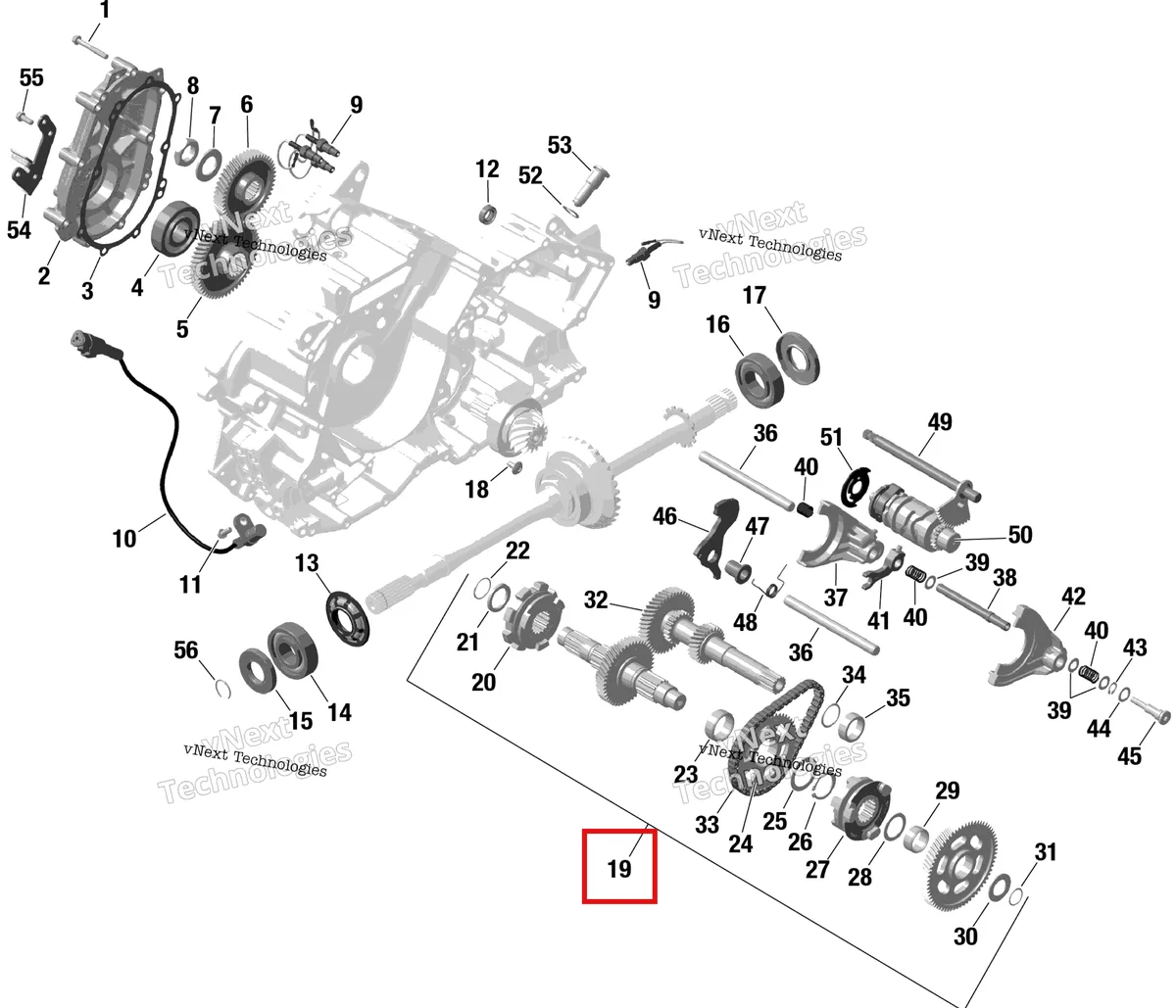 Деталь 420820425 на схеме узла 2022 Can-Am Commander 700 EFI - DPS Rotax - Gearbox