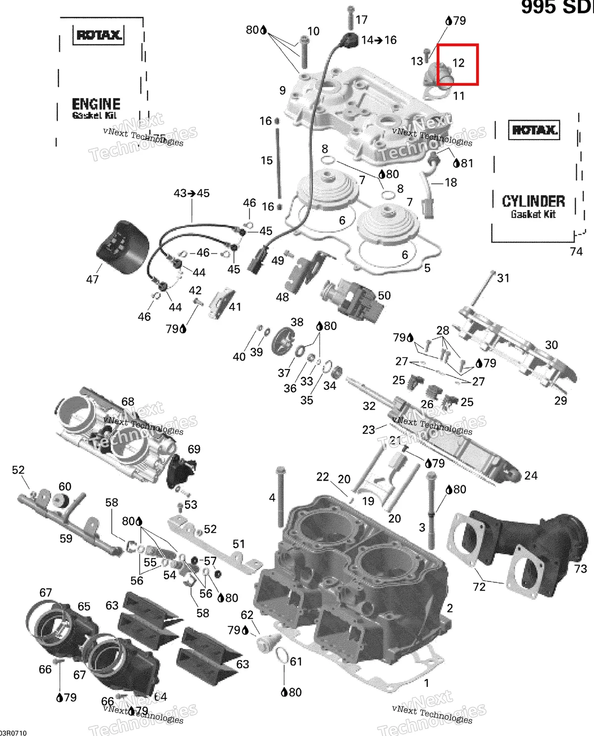 Деталь 420822080 на схеме узла 2007 Ski-Doo MACH Z Adrenaline Cylinder And Cylinder Head, Mach, Mxz, Hm Eur