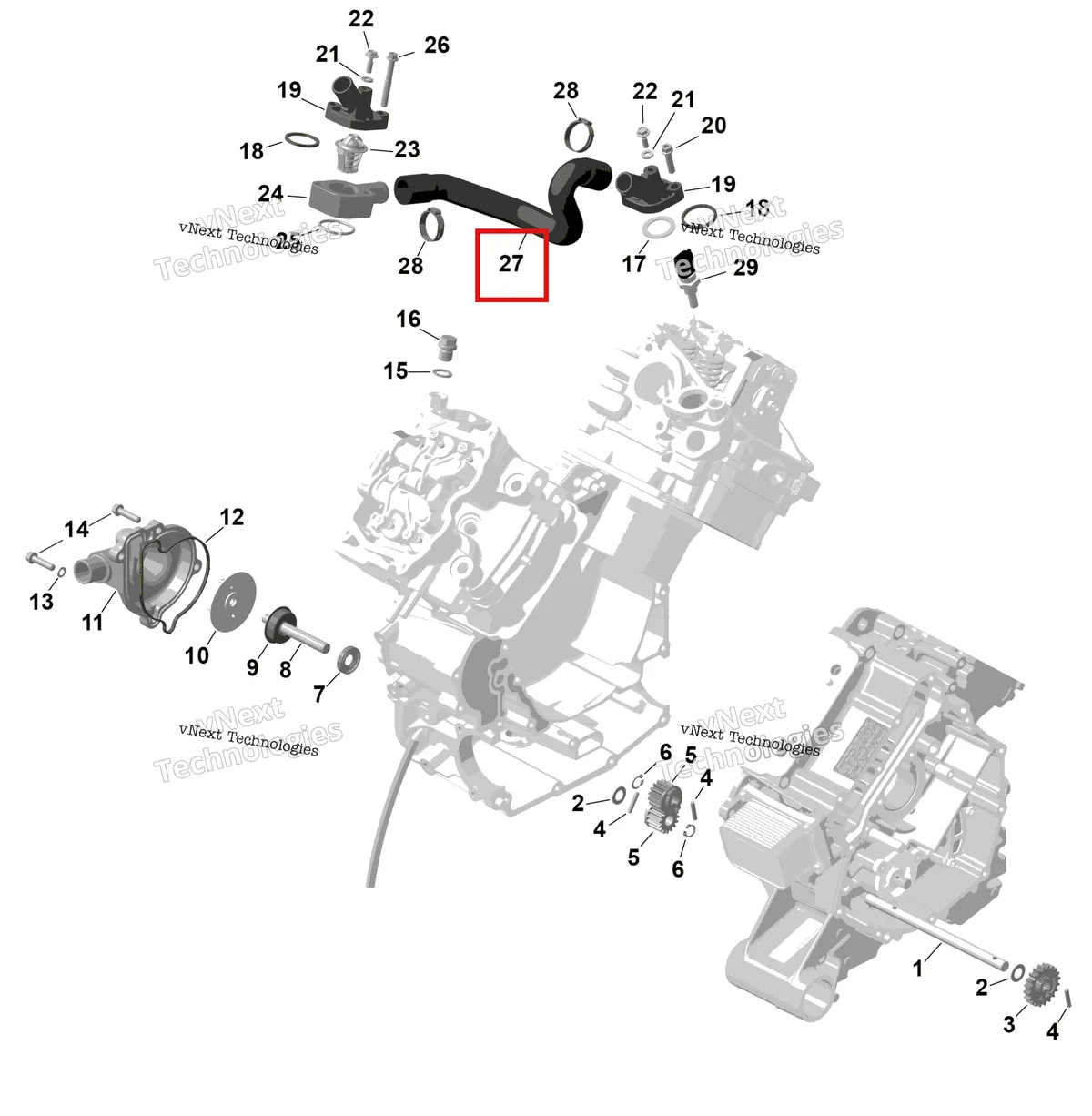 Деталь 420822353 на схеме узла 2026 Can-Am RENEGADE - 4X4 - XMR - 650 EFI - 5TTA - Catalyst Gray Rotax - Engine Cooling