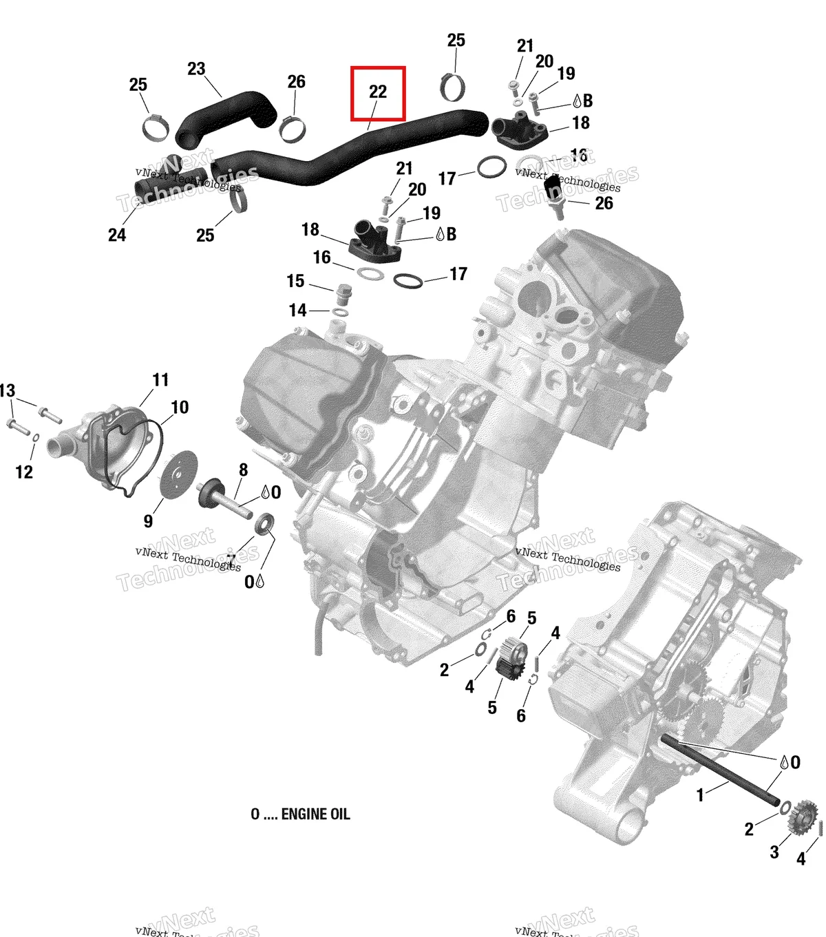Деталь 420822692 на схеме узла 2020 Can-Am Outlander 1000R EFI - XT XTP XXC Engine Cooling