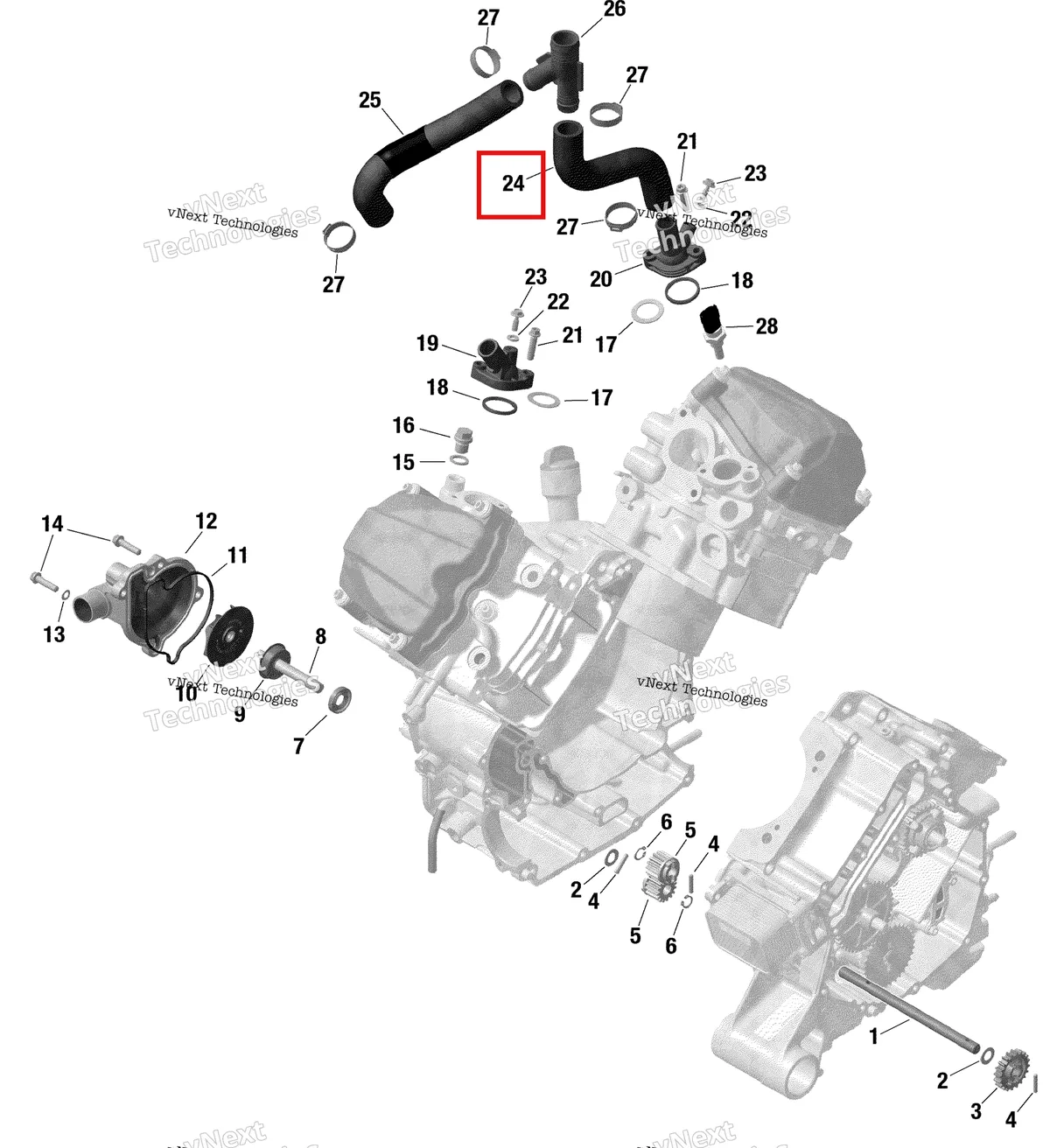 Деталь 420822694 на схеме узла 2022 Can-Am Traxter HD9 - DPS - CE Rotax - Engine Cooling