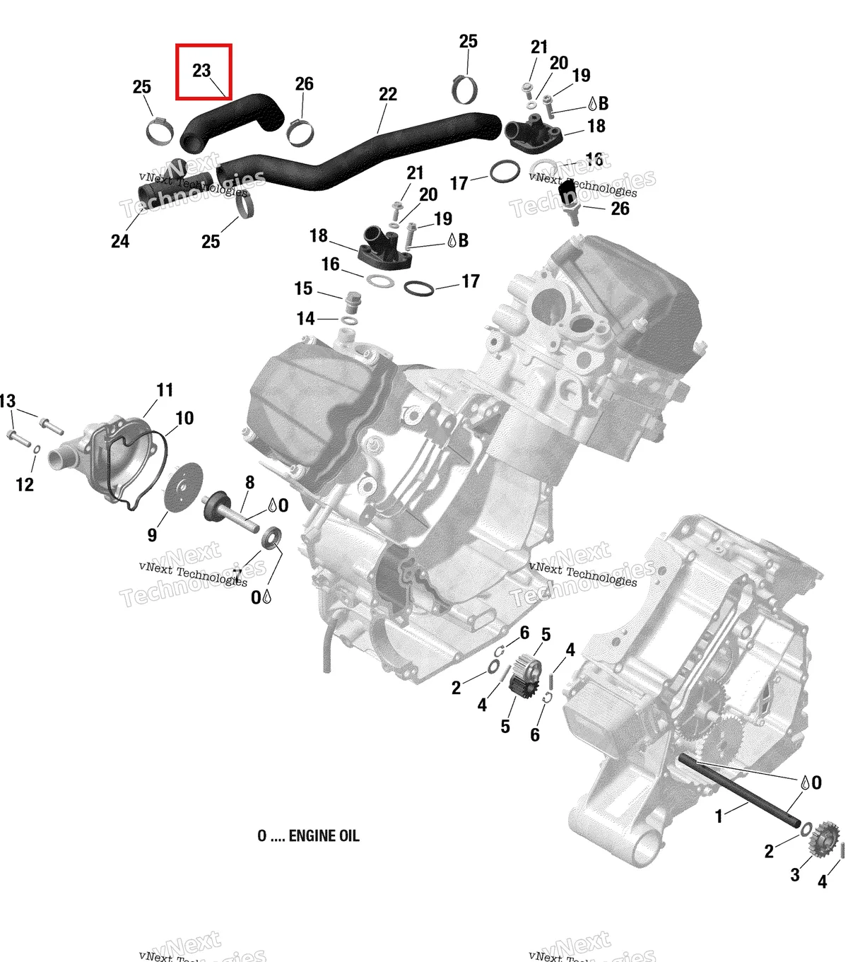 Деталь 420822697 на схеме узла 2020 Can-Am Outlander 1000R EFI - XT XTP XXC Engine Cooling