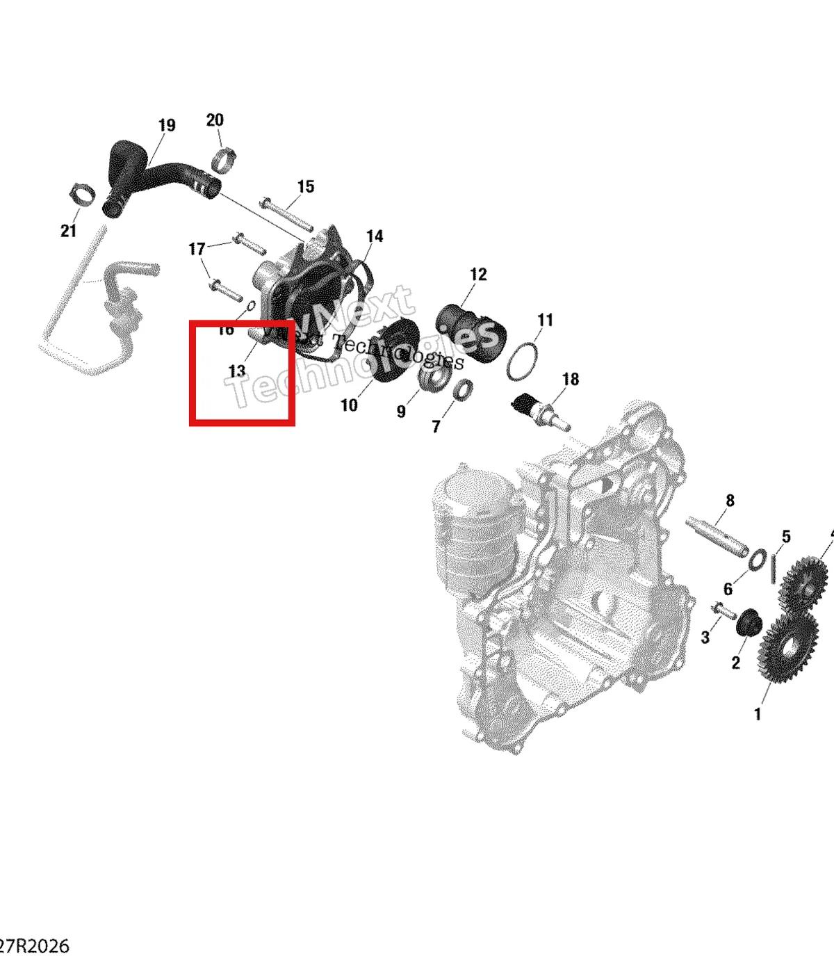 Деталь 420822740 на схеме узла 2020 Can-Am Maverick Turbo - STD Engine Cooling