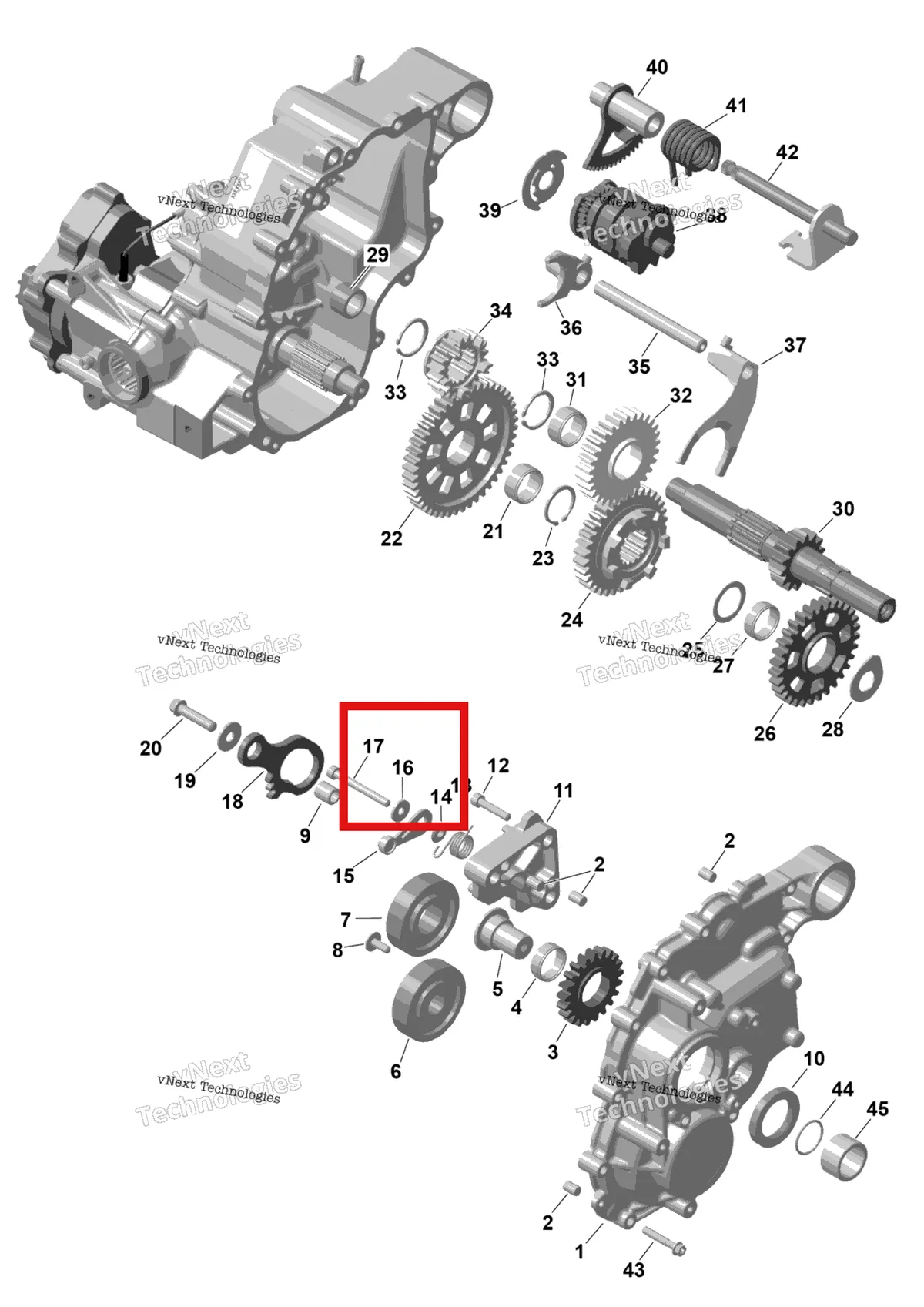 Деталь 420827300 на схеме узла 2025 Can-Am RENEGADE - 4X4 - STD - 650 EFI - 5PSB - Catalyst Gray Rotax - Gearbox 2