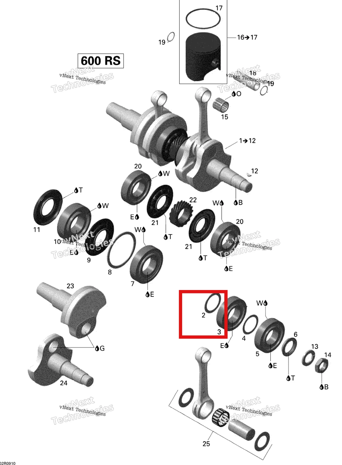 Деталь 420827765 (Деталь Distance Ring) на схеме узла 2009 Ski-Doo MX Z X 600RS Crankshaft And Pistons