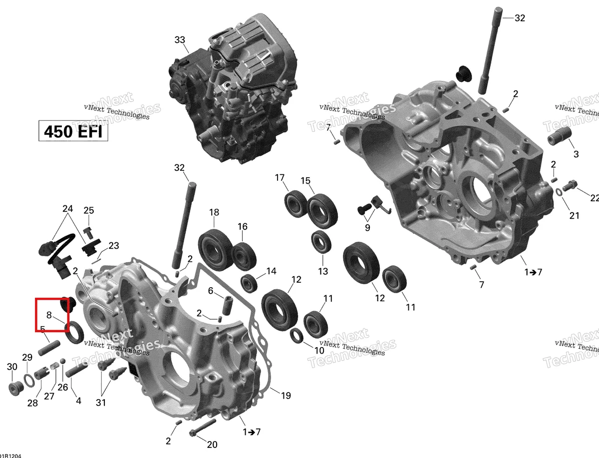 Деталь 420830602 на схеме узла 2015 Can-Am DS 450EFI STD Crankcase
