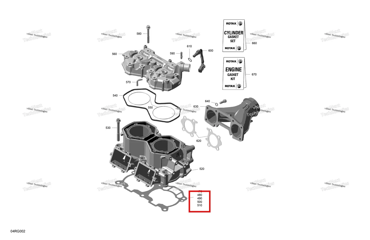 Деталь 420831071 на схеме узла 2027 Ski-Doo SUMMIT - NEO - 600 EFI - TWVA - Deep Black - 14X146X1.6CF Track Rotax - Cylinder