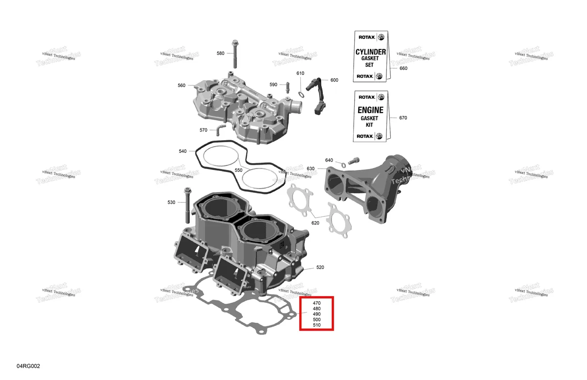 Деталь 420831072 на схеме узла 2027 Ski-Doo SUMMIT - NEO - 600 EFI - TWVA - Deep Black - 14X146X1.6CF Track Rotax - Cylinder