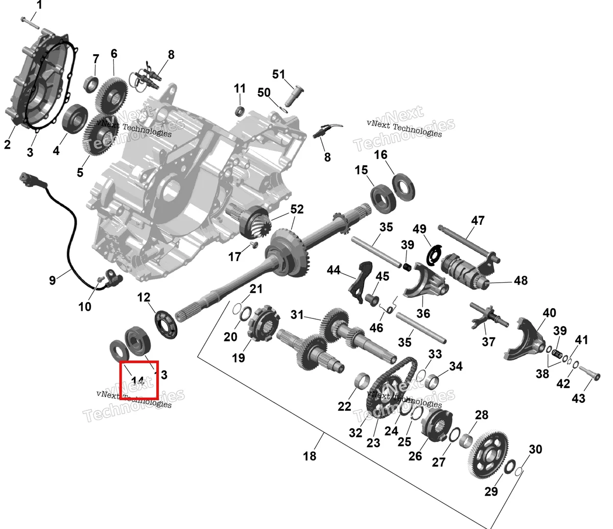 Деталь 420831178 на схеме узла 2026 Can-Am OUTLANDER - 2X4 - STD - 500 - 1KTB - Legion Red Rotax - Gearbox