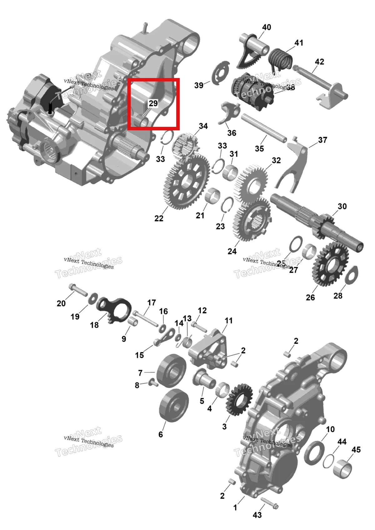 Деталь 420832240 на схеме узла 2026 Can-Am RENEGADE - 4X4 - XMR - 650 EFI - 5TTA - Catalyst Gray Rotax - Gearbox 2