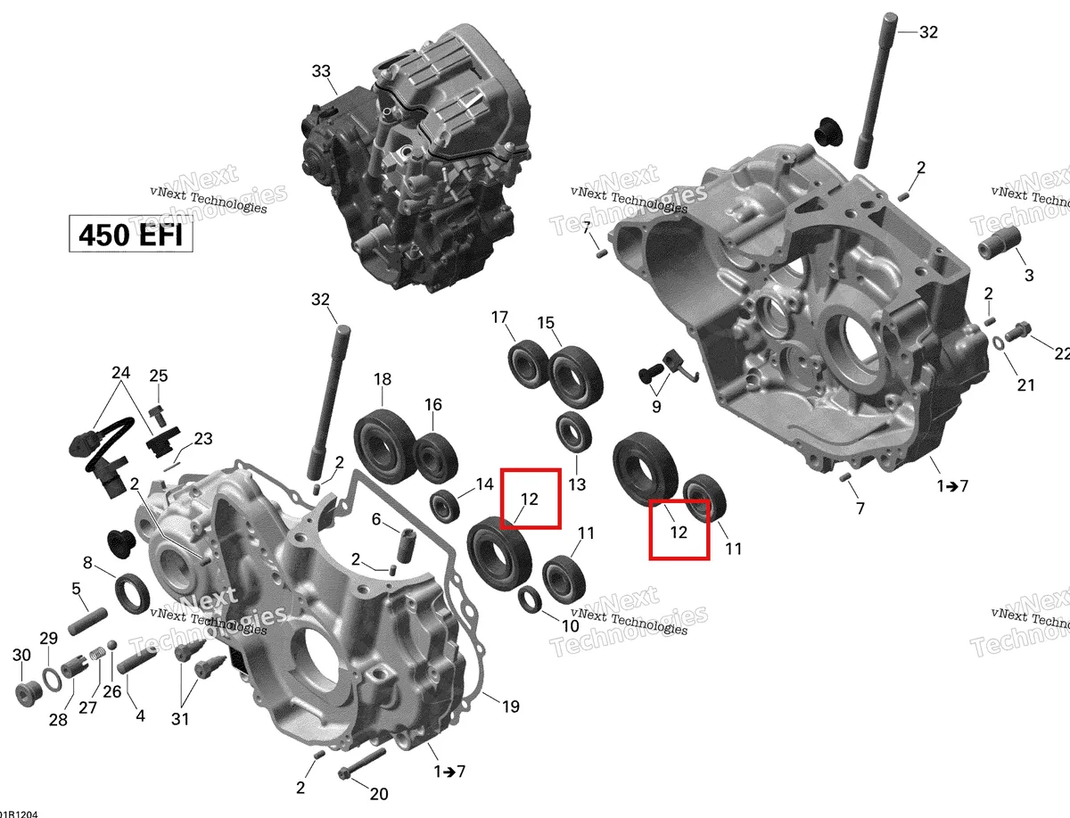 Деталь 420832526 на схеме узла 2015 Can-Am DS 450EFI STD Crankcase