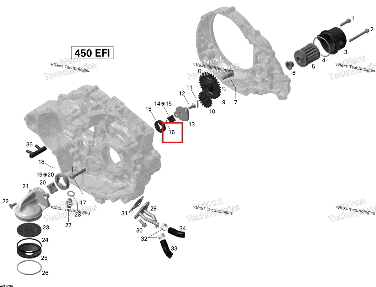 Деталь 420832560 на схеме узла 2015 Can-Am DS 450EFI STD Engine Lubrication