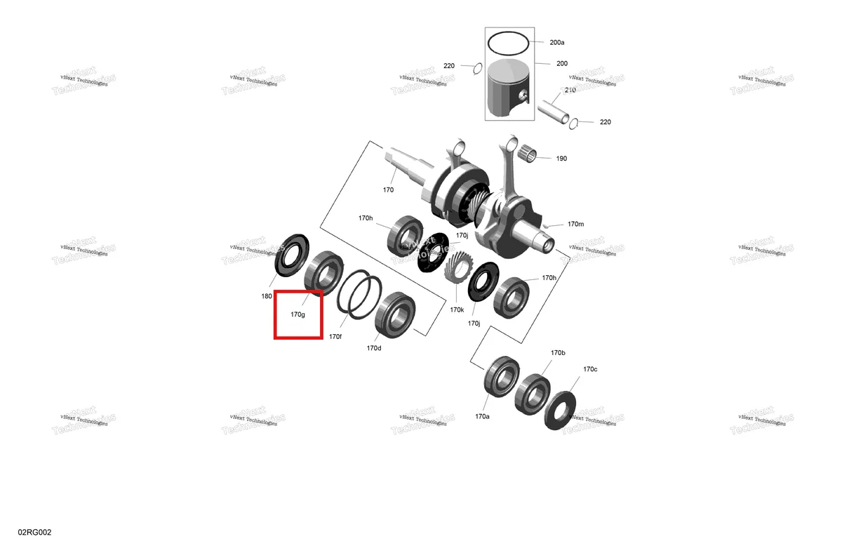 Деталь 420832600 (Подшипник) на схеме узла 2027 Ski-Doo SUMMIT - NEO - 600 EFI - TWVA - Deep Black - 14X146X1.6CF Track Rotax - Crankshaft And Pistons