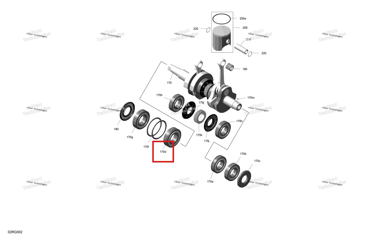 Деталь 420832672 на схеме узла 2027 Ski-Doo SUMMIT - NEO - 600 EFI - TWVA - Deep Black - 14X146X1.6CF Track Rotax - Crankshaft And Pistons