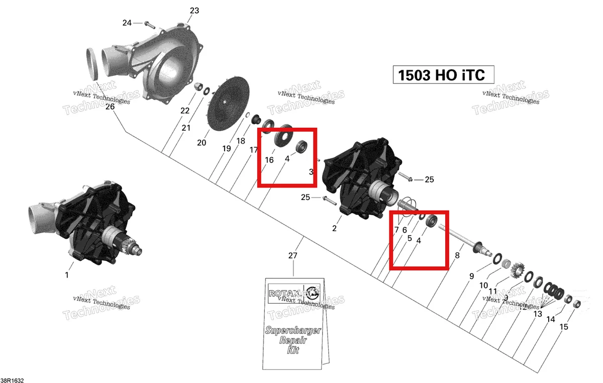 Деталь 420832710 на схеме узла 2016 Sea-Doo RXT Supercharger - 260