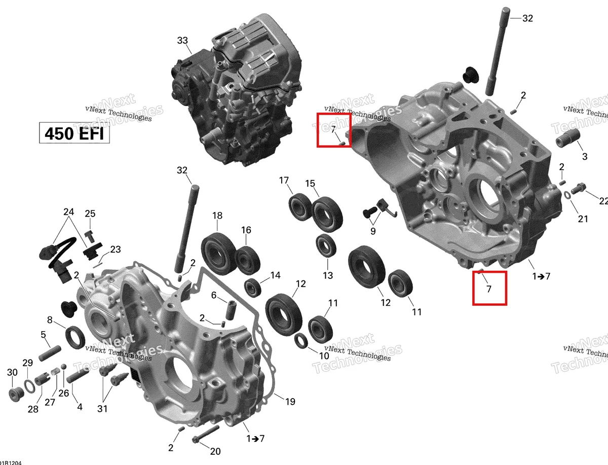 Деталь 420832731 на схеме узла 2015 Can-Am DS 450EFI STD Crankcase