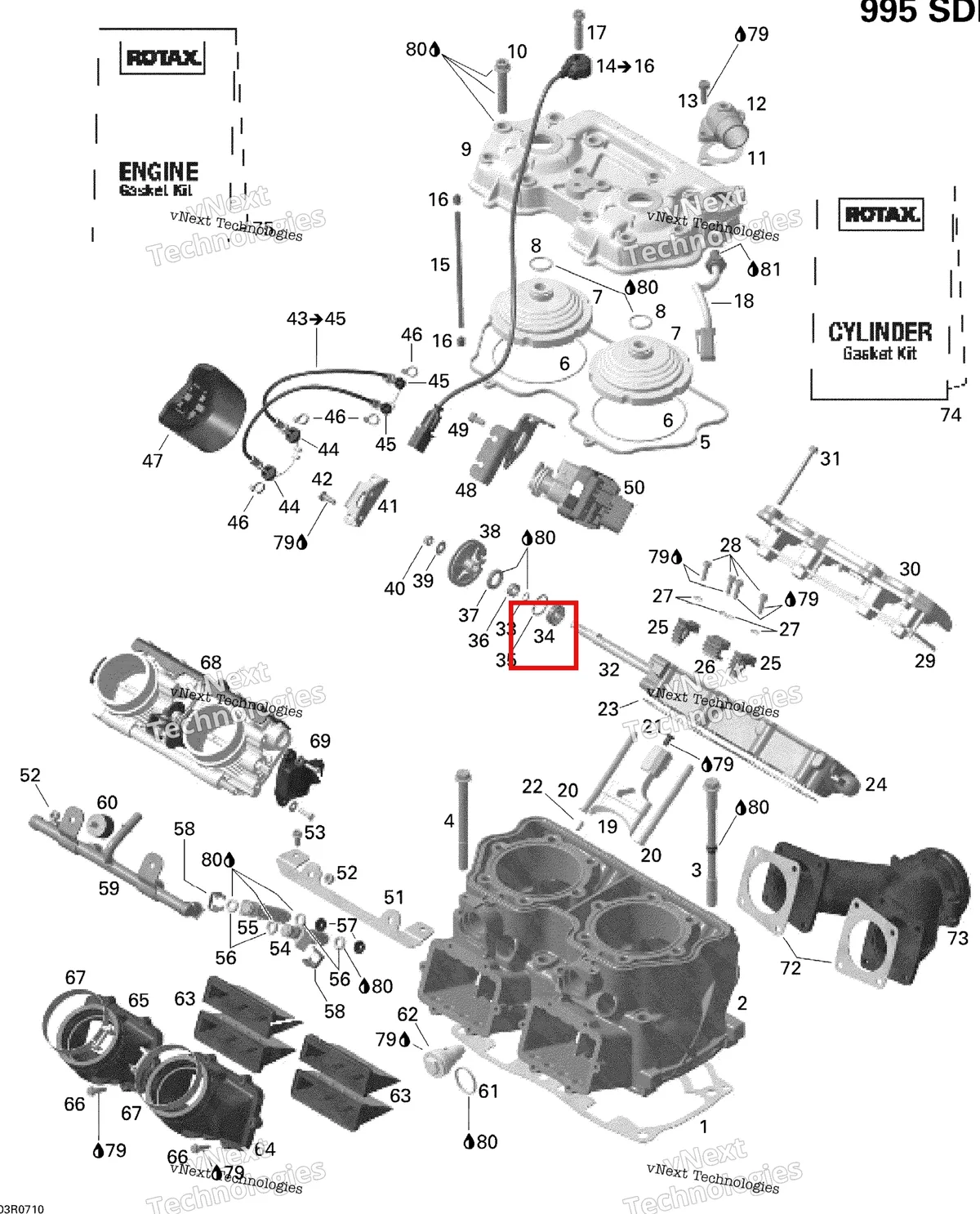 Деталь 420832830 на схеме узла 2007 Ski-Doo MACH Z Adrenaline Cylinder And Cylinder Head, Mach, Mxz, Hm Eur
