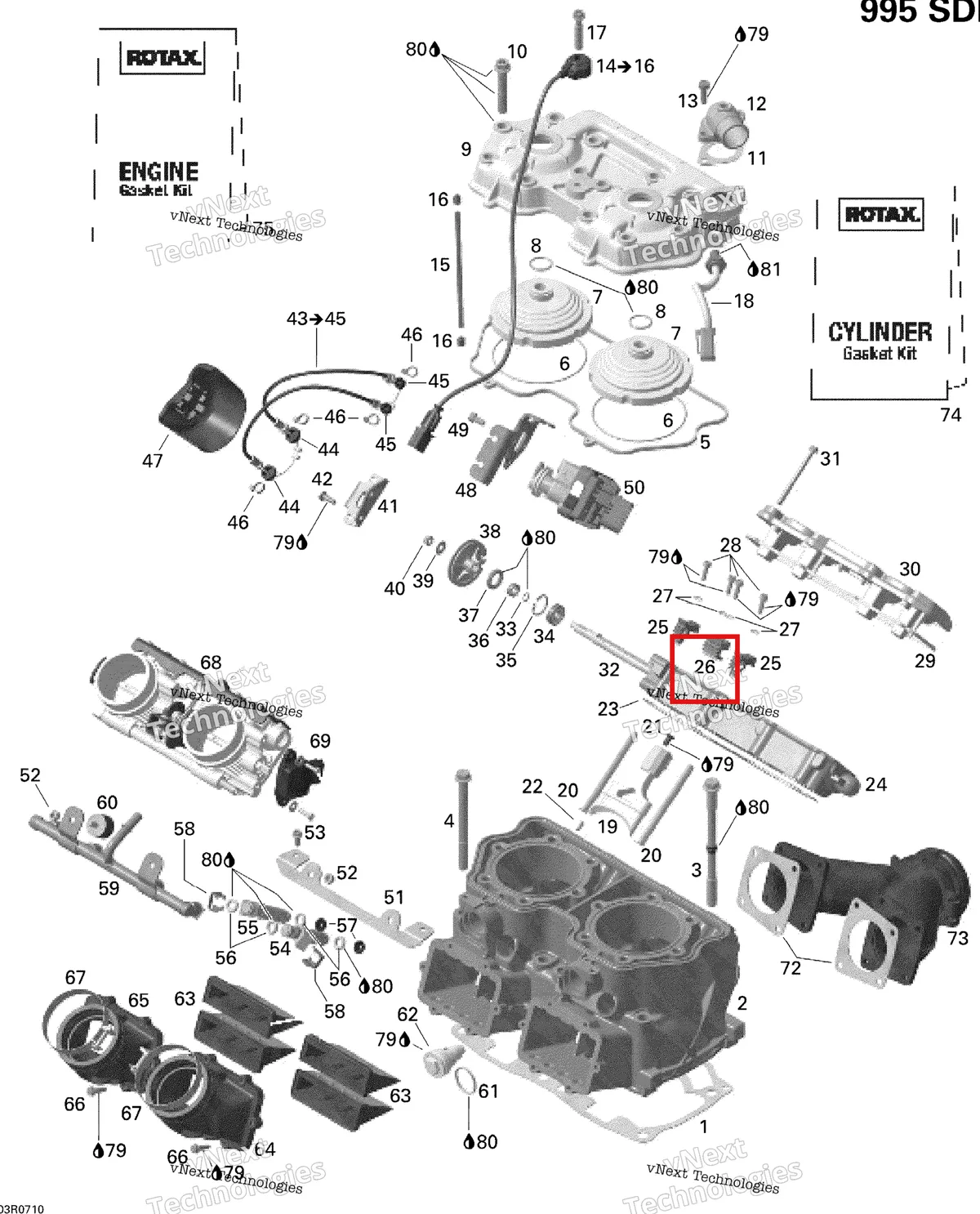 Деталь 420834650 на схеме узла 2007 Ski-Doo MACH Z Adrenaline Cylinder And Cylinder Head, Mach, Mxz, Hm Eur
