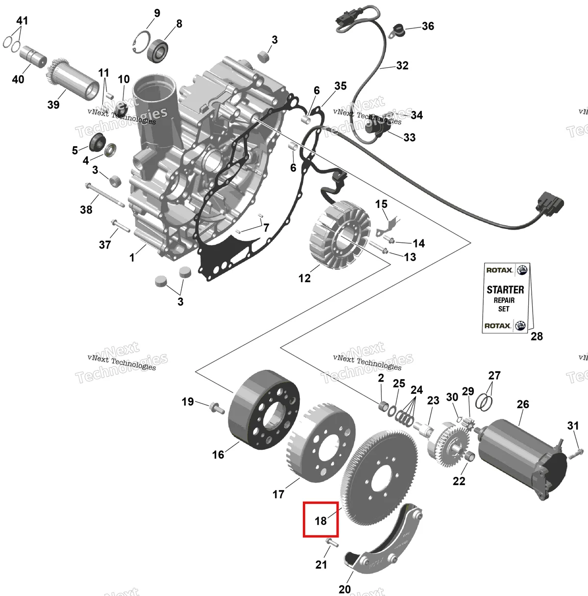 Схема применяемости: Стартер двойной шестерня 160/86 T Sea-Doo RXP 325 X (2026) (420834916)
